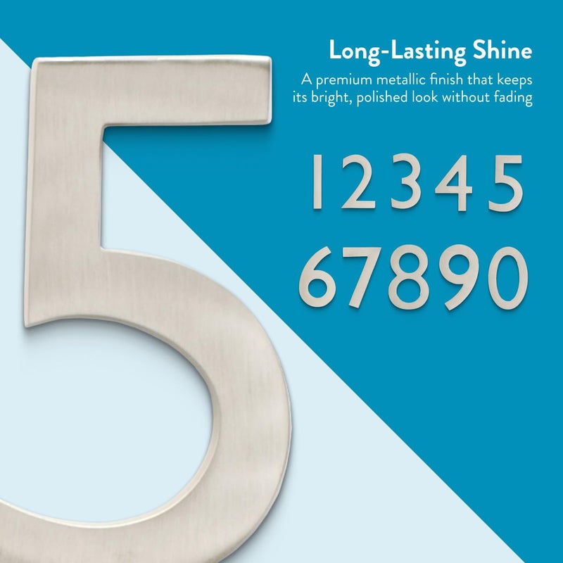 Architectural Mailboxes 3582SN-2 4 inch Solid Brass Floating House Number, 2, Satin Nickel - Image 5